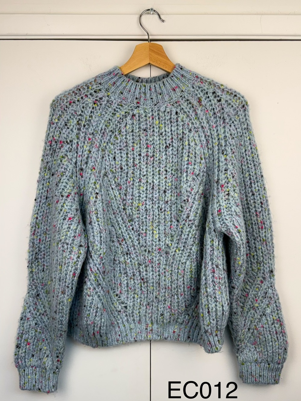 BIMBA Y LOLA Light Blue Speckled Chunky Knit Sweater S